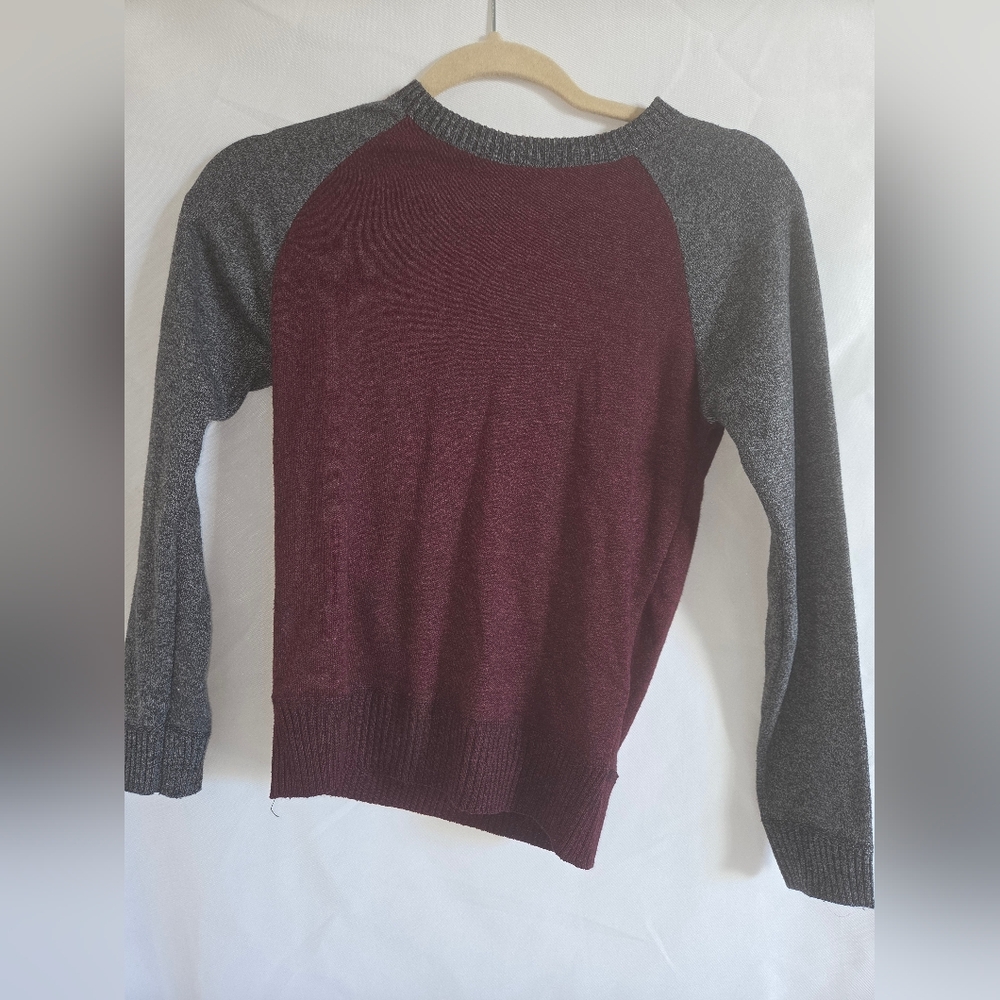 Kids Burgundy and Gray Sweater